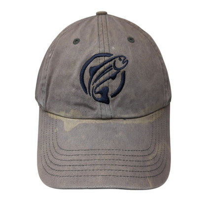 Richardson Slideback Hat Gray One Size Adjustable Embroidered Fish