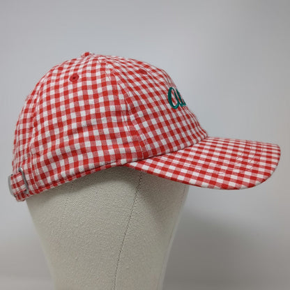 Old Navy Baseball Cap Red White Green One Size Gingham Aloha Embroidery Hat