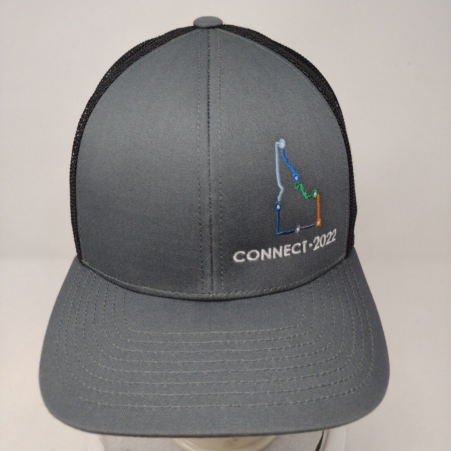 Idaho Connect-2022 Snapback Trucker Hat Gray OSFA Mesh Back Embroidered