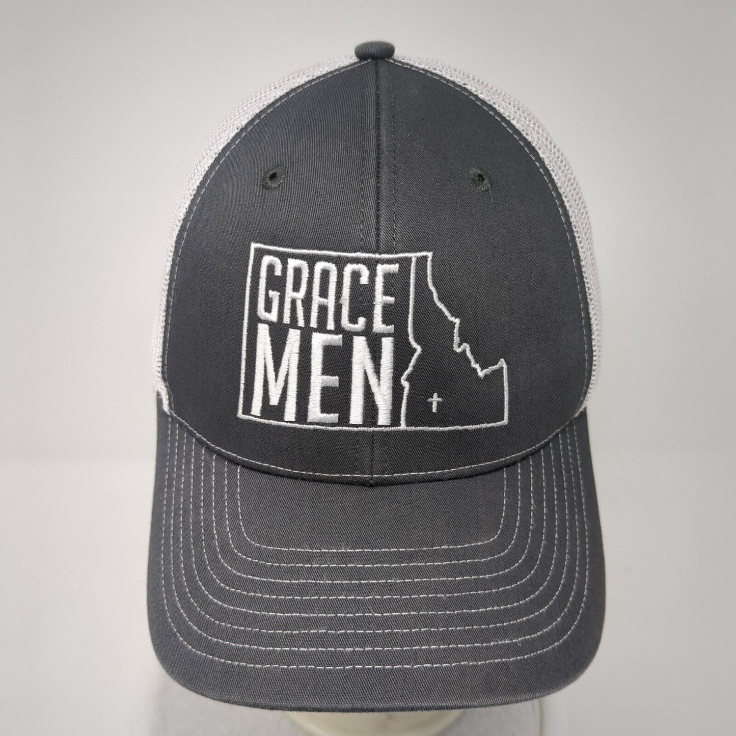 Grace Men Idaho Snapback Trucker Hat Gray One Size Mesh Back Colorblock