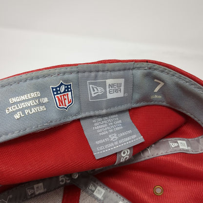 San Francisco 49ers NFL New Era Hat Red Black 7 Flat Brim Side Stripes Fitted