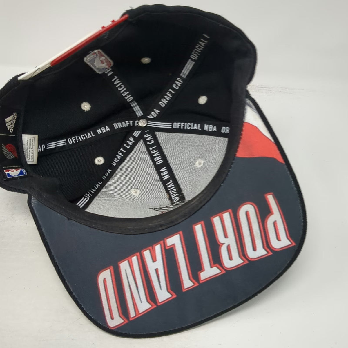 adidas Portland Trail Blazers NBA Snapback Black One Size Draft Hat Flat Brim