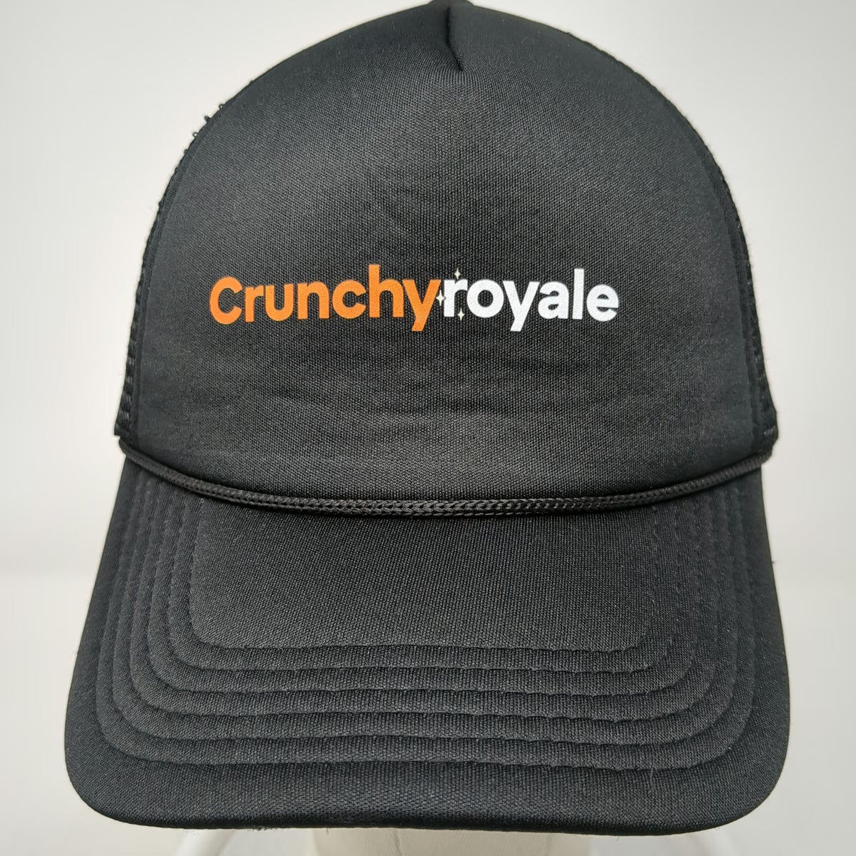 Trucker Hat Black One Size Snapback Mesh 5 Panel Rope Logo Graphic