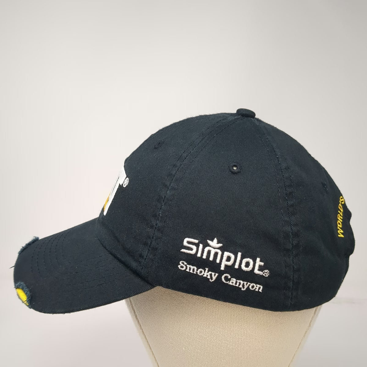 Caterpillar Baseball Cap Black Yellow One Size World's 785 Truck Simplot Hat