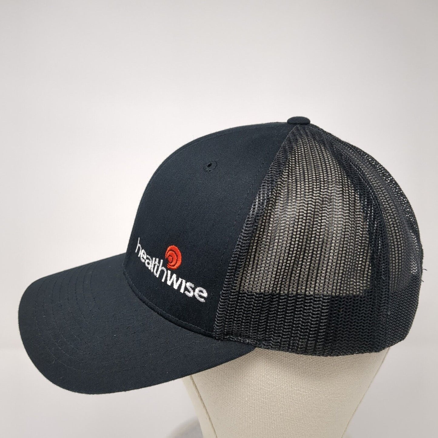 Healthwise Snapback Mesh Back Trucker Hat Black One Size Richardson
