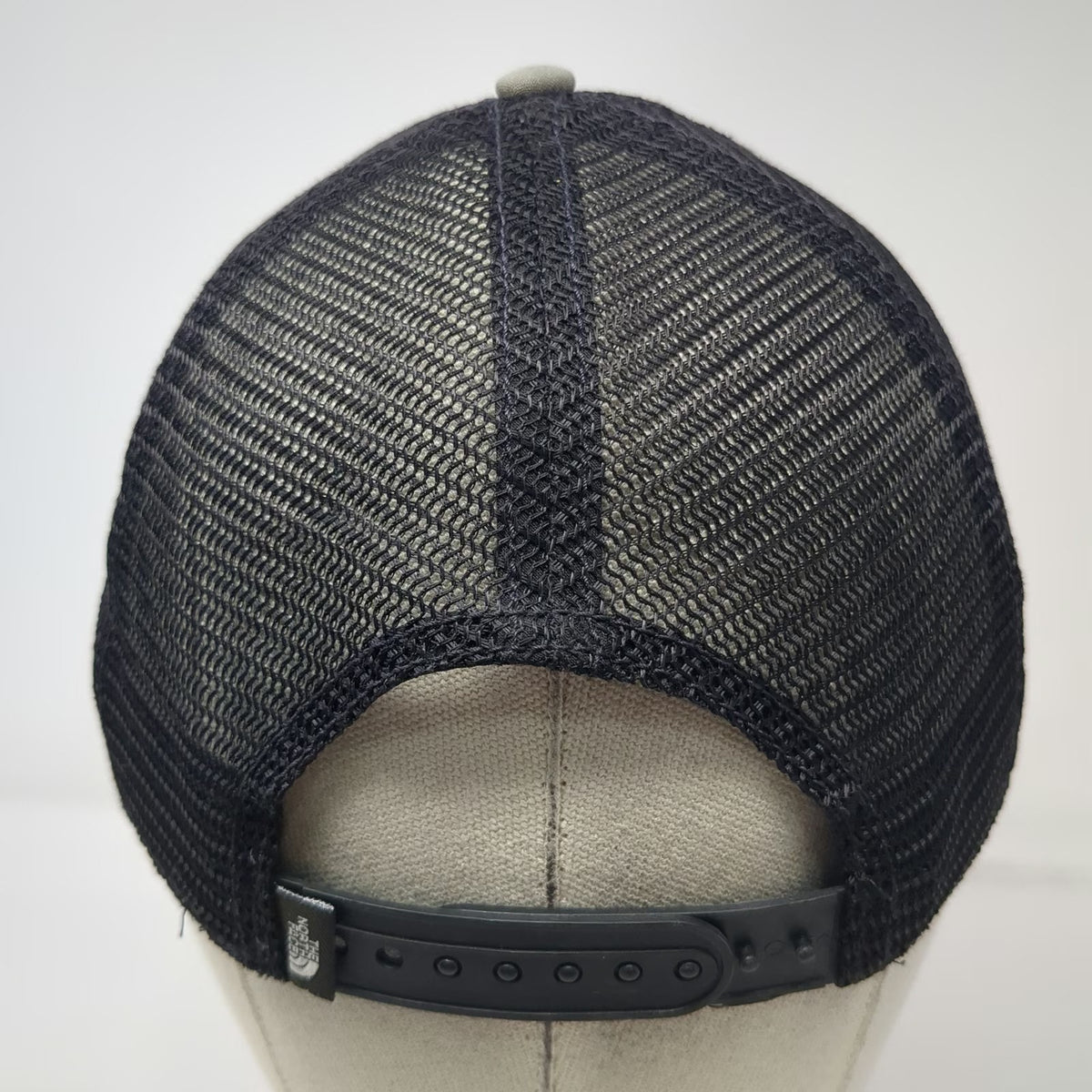 The North Face Trucker Hat Gray One Size Brown Logo Patch Mesh Back Snapback