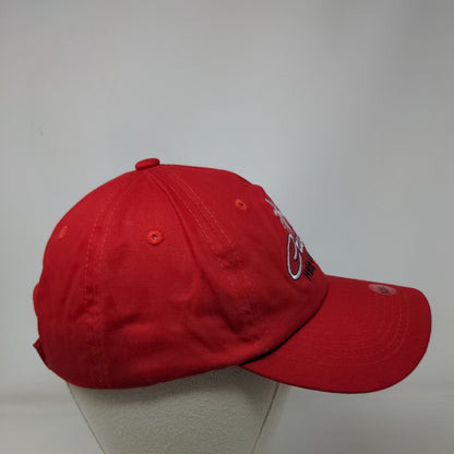 Cruising With Carnival Strapback Hat Red XXL Adjustable Vented Holes Cotton
