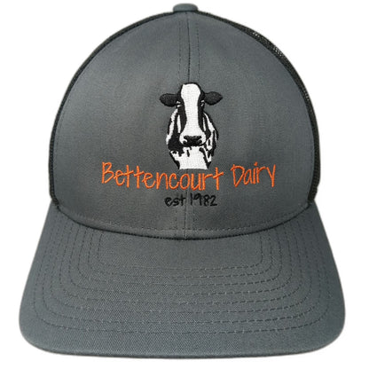 Pacific Headwear Trucker Hat Gray One Size Bettencourt Dairy Cow Mesh Snapback