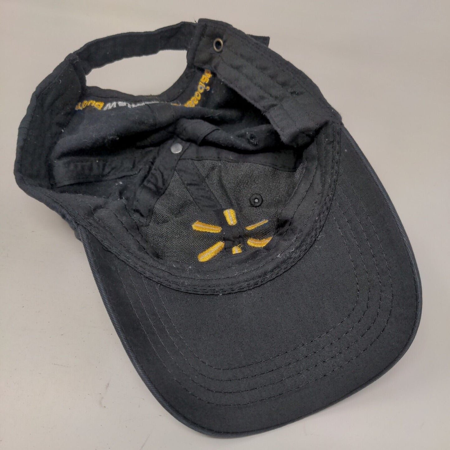 Walmart Slideback Hat Black One Size Adjustable Embroidered Vented Holes 6 Panel