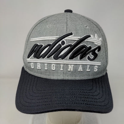 Adidas Originals Snapback Hat Gray One Size Embroidered Colorblock