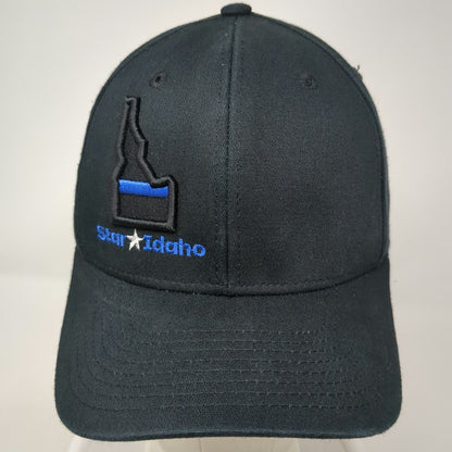 Pacific Headwear Baseball Cap Black 7 3/8 Idaho Star Thin Blue Line Hat PacWest