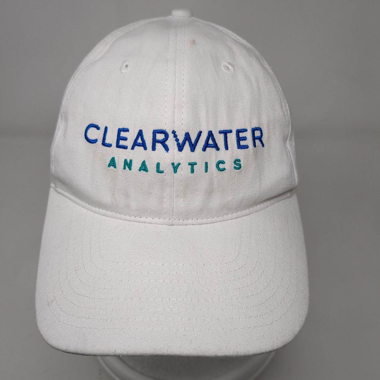 Clearwater Analytics Strapback Hat White One Size Embroidered 6 Panel