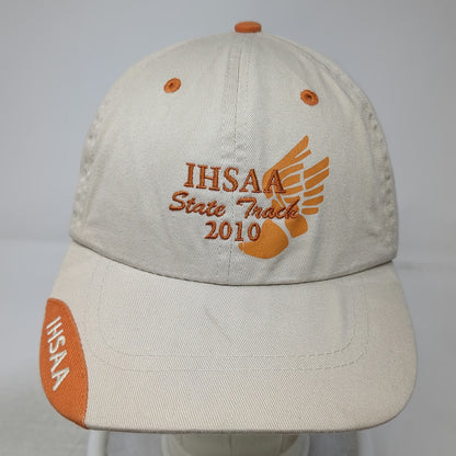 SMCU Sports Baseball Cap Beige One Size IHSAA State Track 2010 Winged Foot Hat