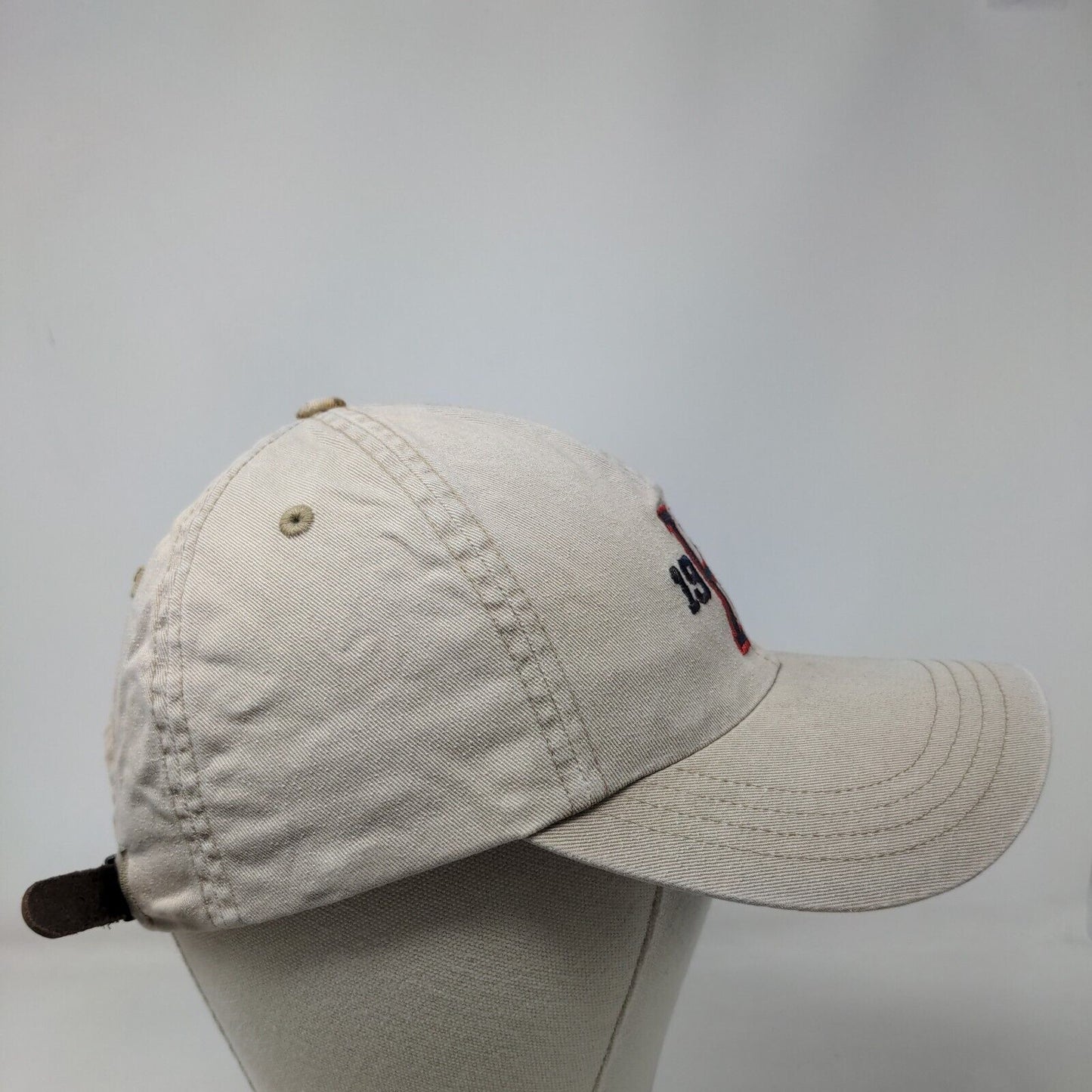 Tommy Hilfiger 1985 Slideback Hat Tan OSFA Embroidered Leather Strap