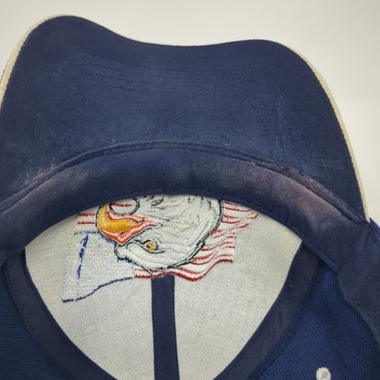 American Flag Eagle Strapback Hat Blue One Size God Bless America