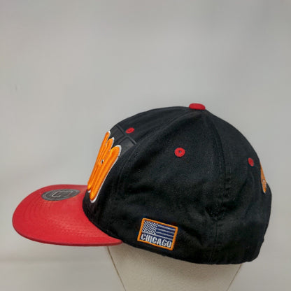 Chicago Snapback Hat Red Black Embroidered Logo Adjustable 100% Cotton