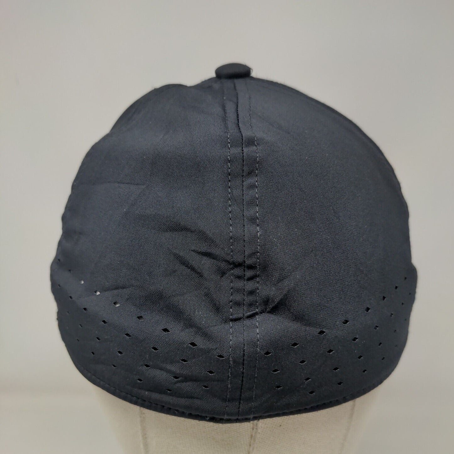 Adidas Climalite Fitted Hat Black Small/Medium Laser Cut Solid 6 Panel