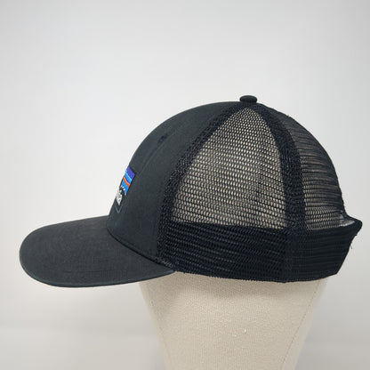 Patagonia Snapback Trucker Hat Black One Size Mesh Back Embroidered