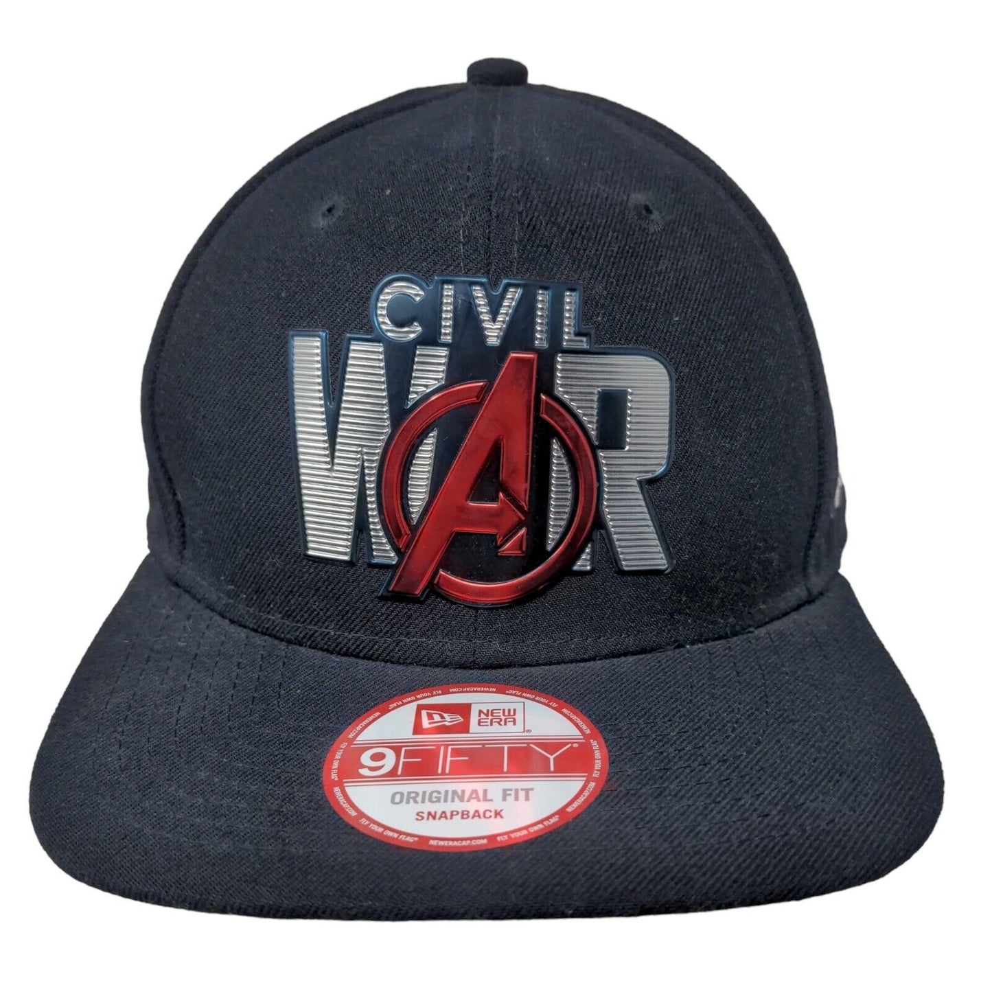New Era Men's Snapback Hat Blue OSFM #D Captain America Civil War Hat W/Sticker