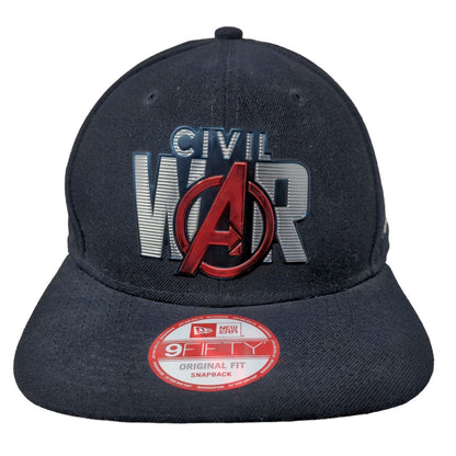 New Era Men's Snapback Hat Blue OSFM #D Captain America Civil War Hat W/Sticker