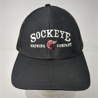 Sockeye Brewing Company Snapback Trucker Hat Black OS Adjustable Mesh Richardson