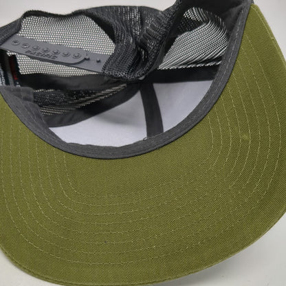 Pacific Headwear Trucker Hat Green OSFM Leather Patch Construction Mesh Snapback