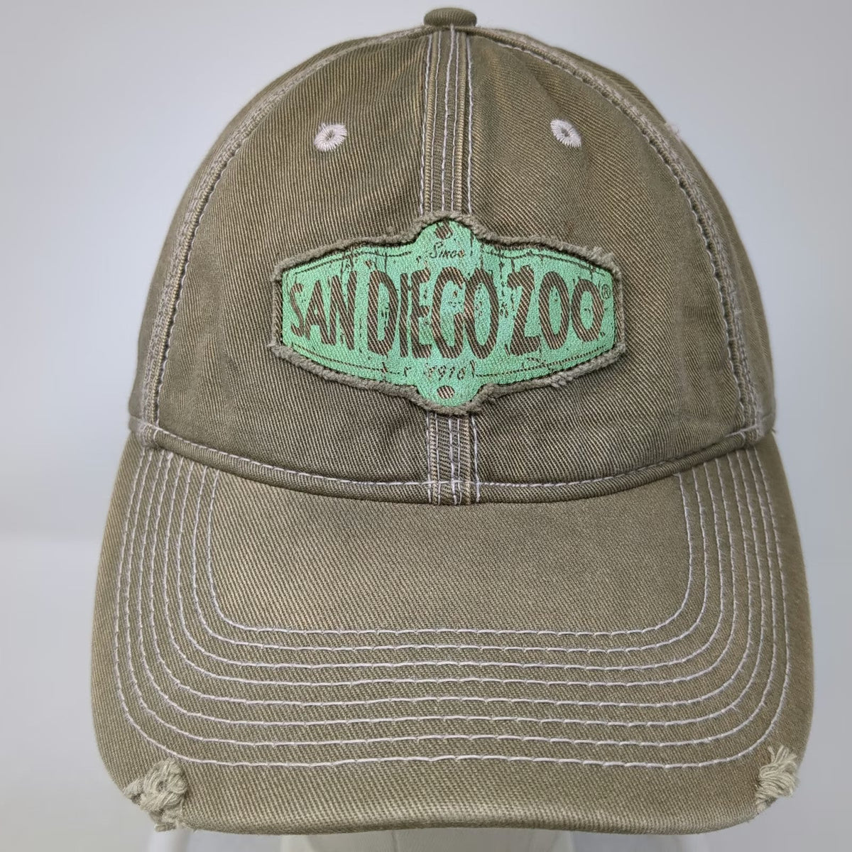 San Diego Zoo Baseball Cap Brown One Size Patch Adjustable Slideback Hat
