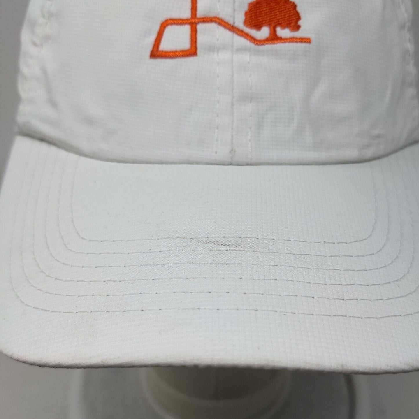 Imperial Strapback Golf Hat White OSFA Embroidered Vent Holes 6 Panel
