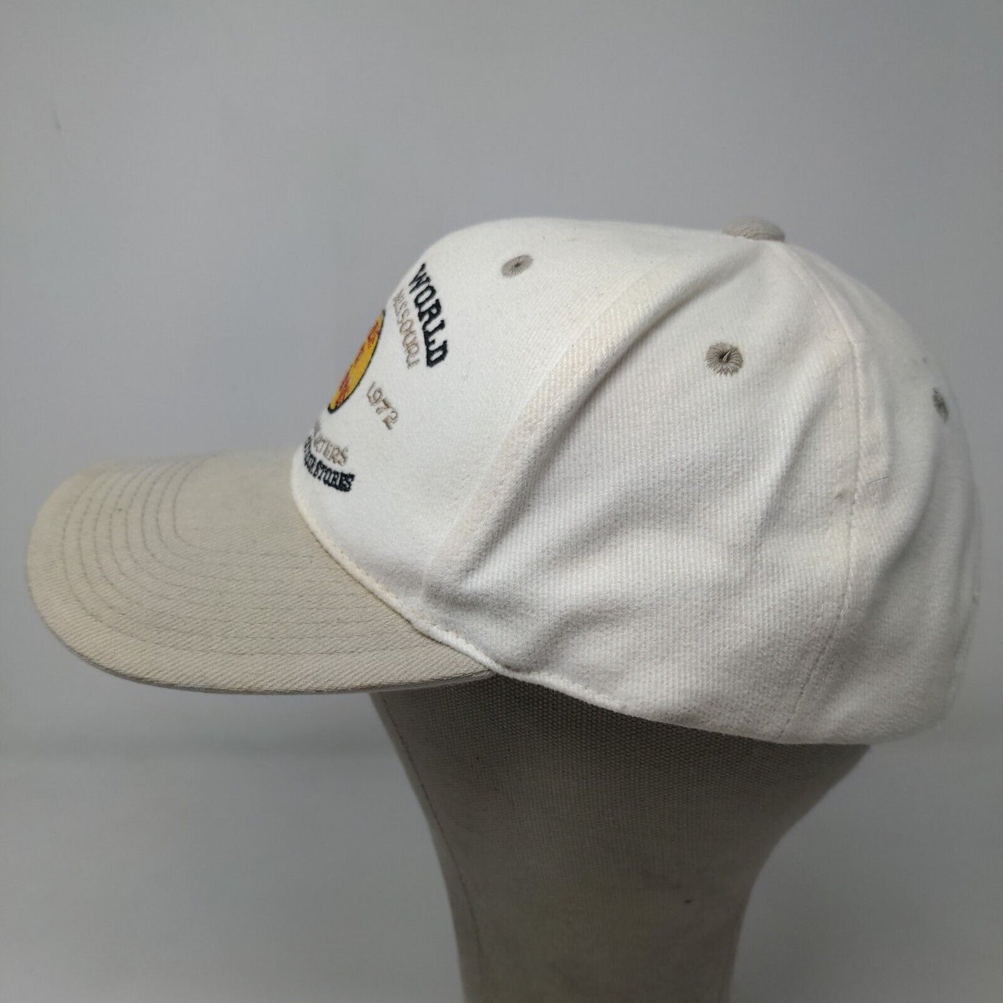 Bass Pro Shops Outdoor World Men's Slideback Trucker Hat White OSFM Embroidered