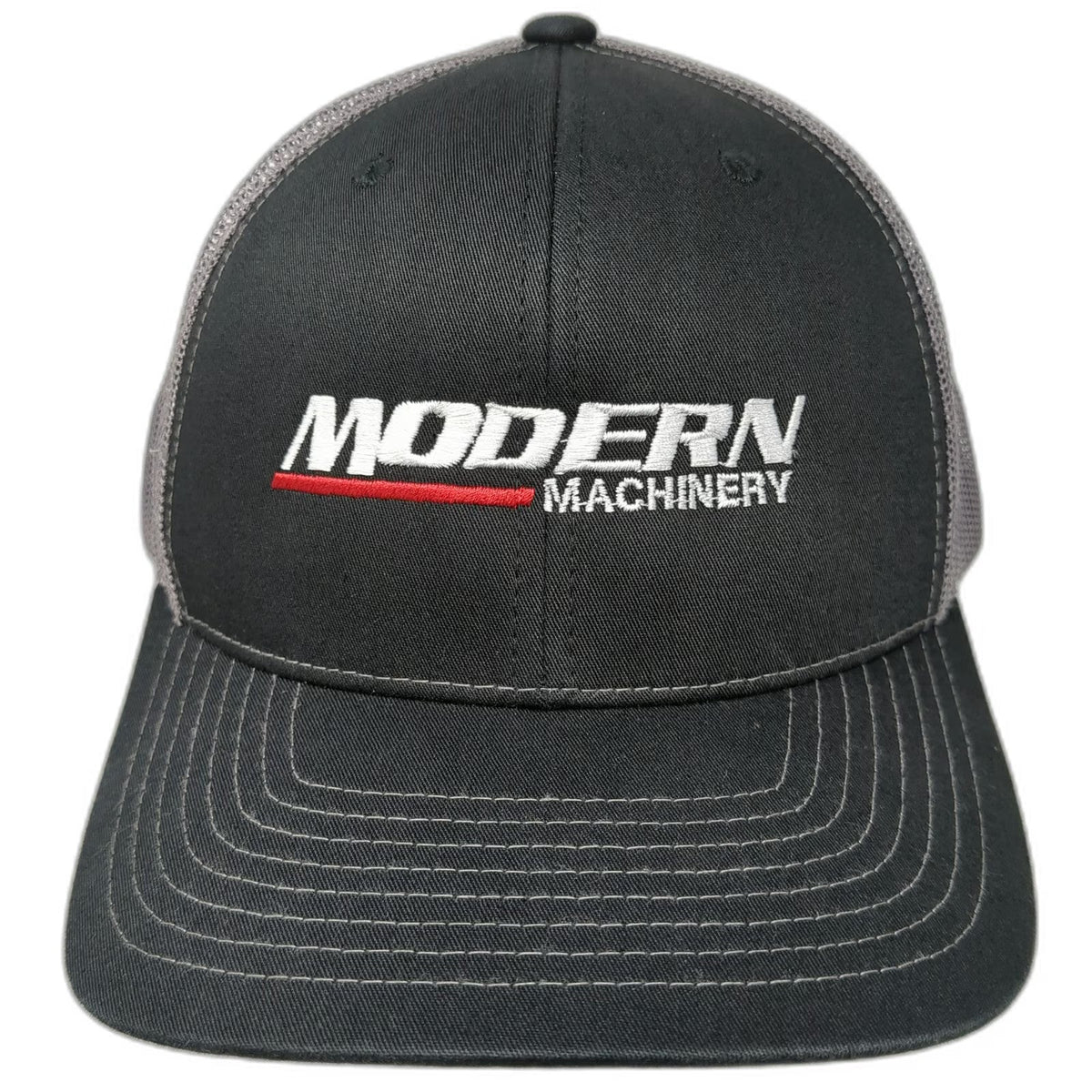 Richardson Trucker Hat Black Gray One Size Mesh Back Snapback Modern Machinery