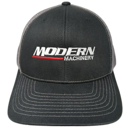 Richardson Trucker Hat Black Gray One Size Mesh Back Snapback Modern Machinery
