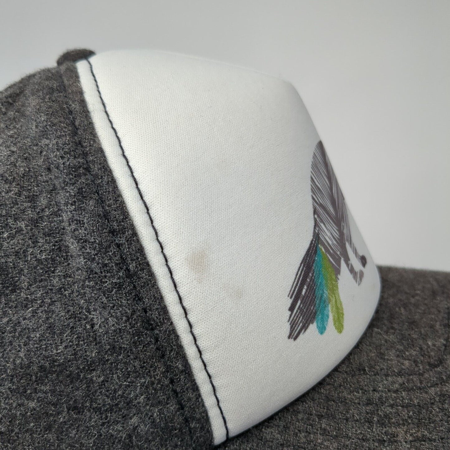 Wolf Snapback Hat Gray One Size Adjustable Colorblock Outdoor Pistil