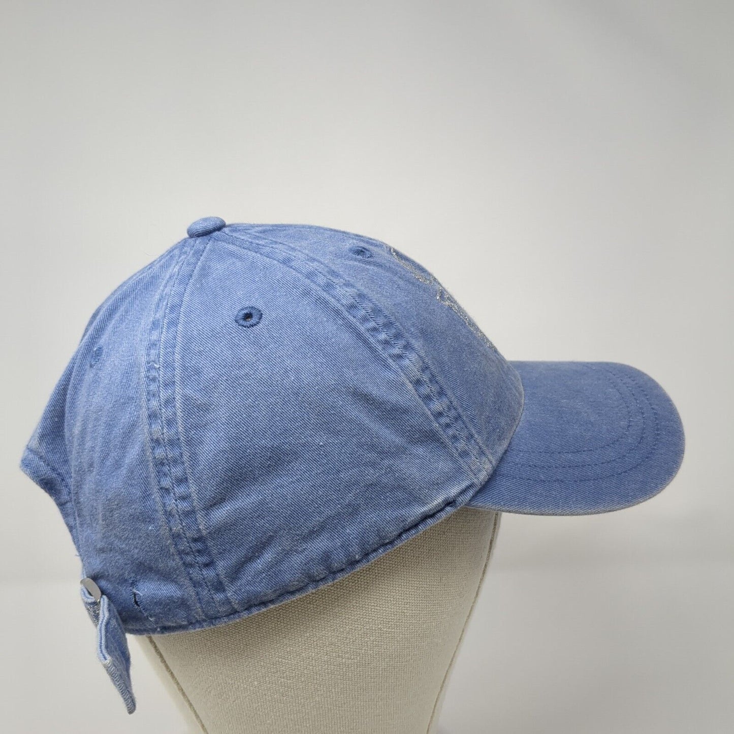 PINK Slideback Hat Blue OS Adjustable Glittered Embroidered Victoria's Secret