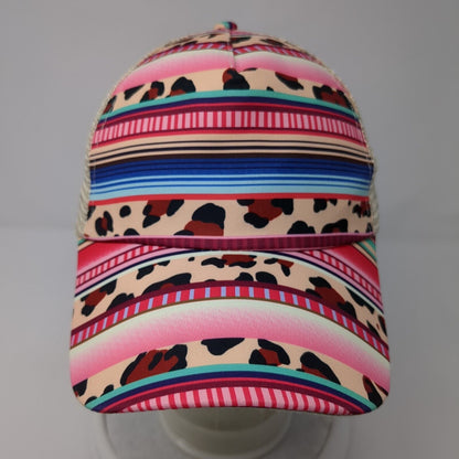 Unbranded Ponyback Strapback Trucker Hat Multi OS Adjustable Mesh Back Leopard