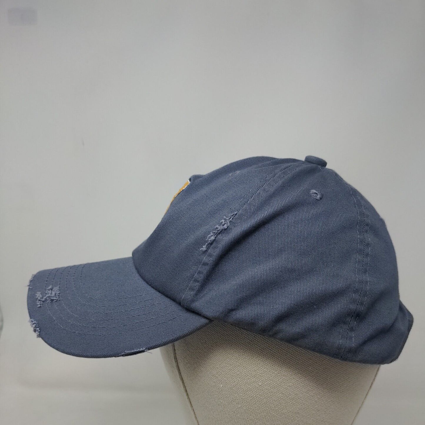 District Men's Slideback Hat Blue Embroidered K Nuggets Logo Distressed Cotton