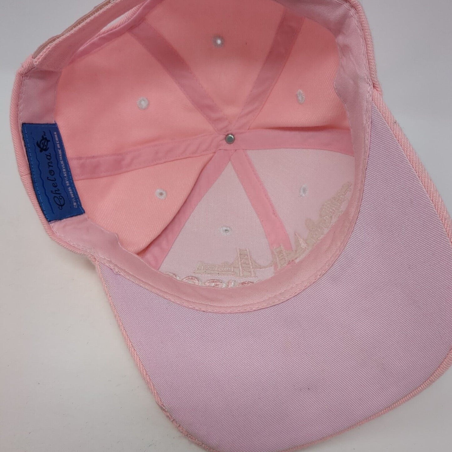 San Francisco Strapback Hat Pink One Size Adjustable Embroidered 6 Panel Chelona