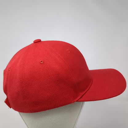 Unbranded Strapback Hat Red One Size Adjustable Blank 6 Panel Solid