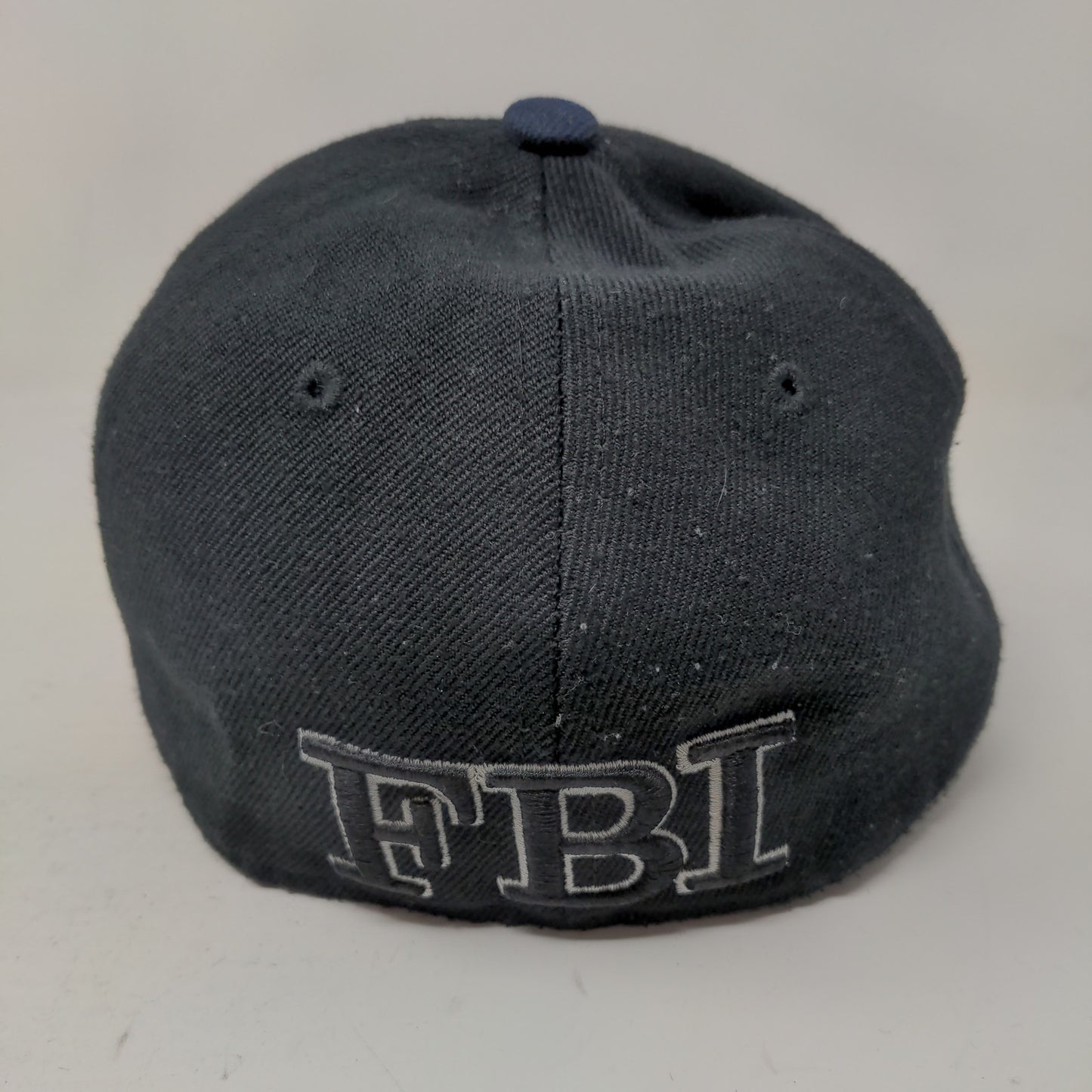 City Hunter Men's Fitted Hat Black Size M Embroidered FBI Logo 100% Polyester