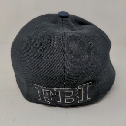 City Hunter Men's Fitted Hat Black Size M Embroidered FBI Logo 100% Polyester