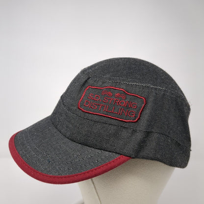 S.D. Strong Distilling Slideback Cadet Army Hat Black One Size Herringbone