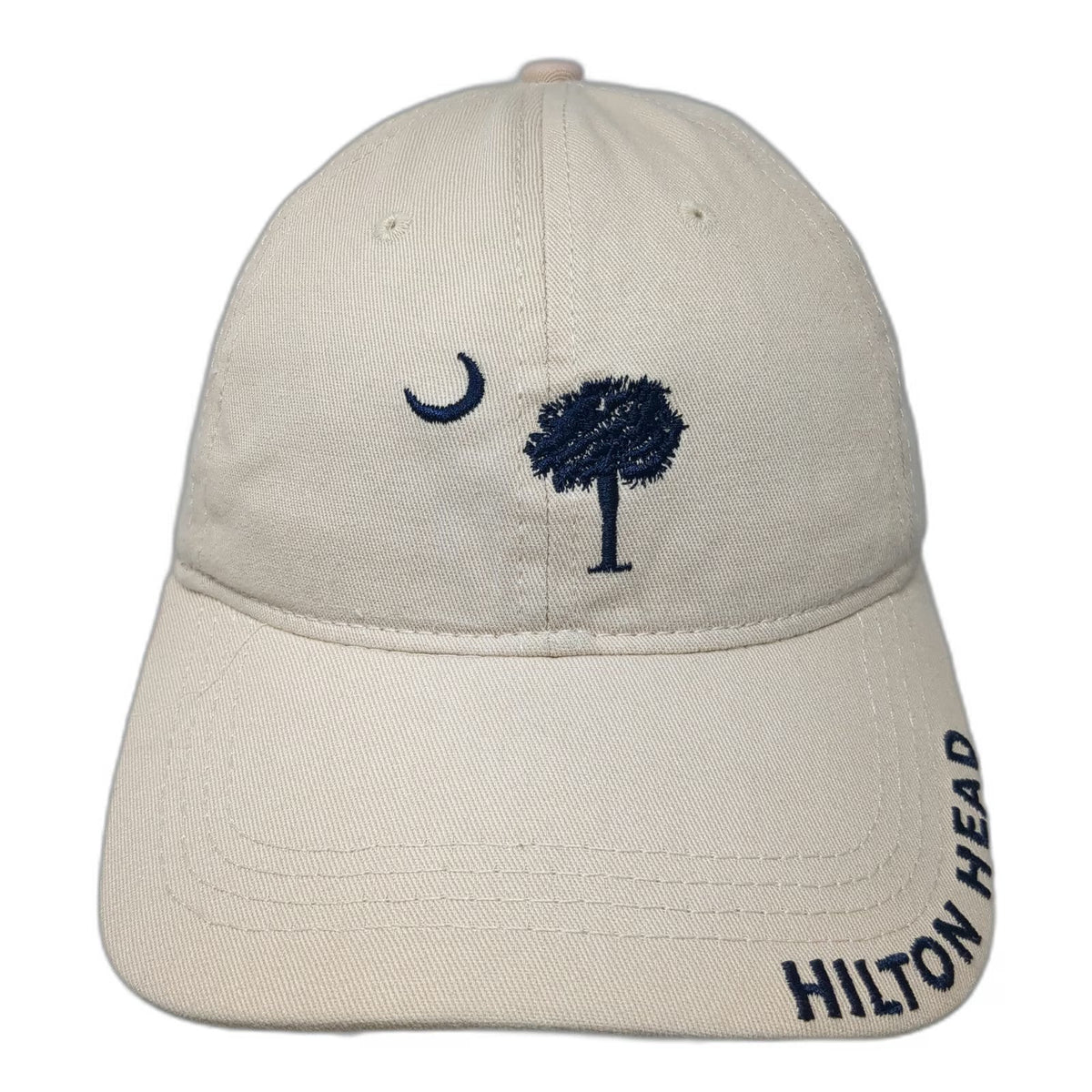 C-Side Sales Baseball Cap Beige One Size Strapback Palmetto Moon Hilton Head Hat