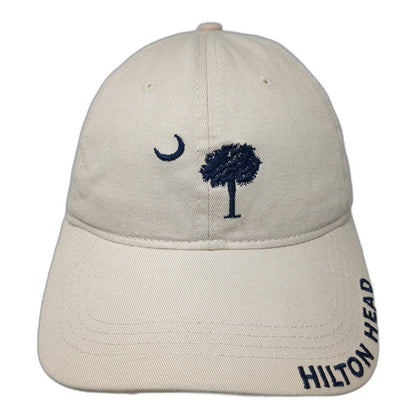 C-Side Sales Baseball Cap Beige One Size Strapback Palmetto Moon Hilton Head Hat