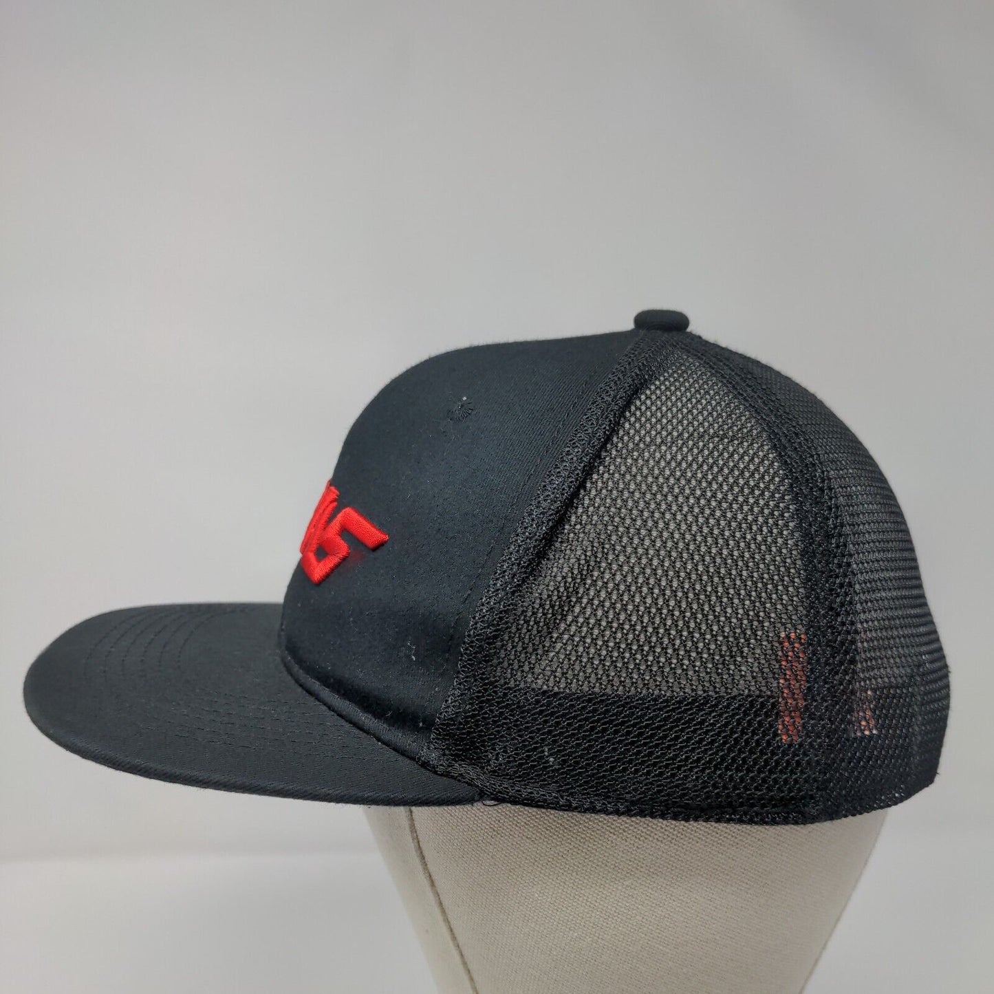 Haas Snapback Mesh Back Trucker Hat Black OSFA Adjustable Embroidered