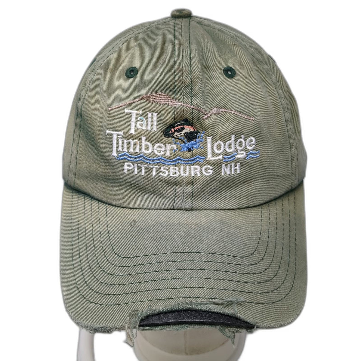 Imperial Baseball Cap Green One Size Tall Timber Lodge Pittsburg NH Fish Hat