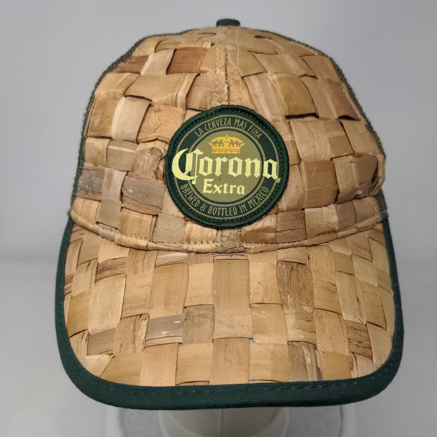 Corona Extra Brewed & Bottle in Mexico Straw Trucker Hat Multi OSFA Mesh Back