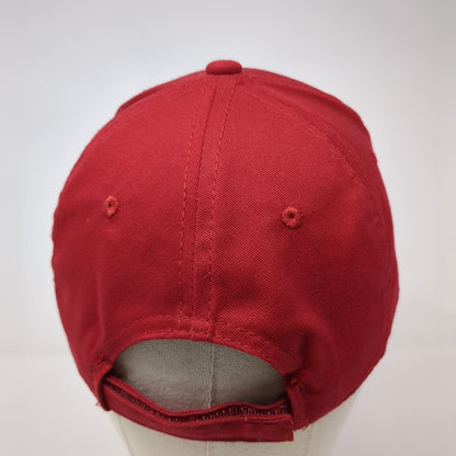 George Strapback Hat Red One Size Adjustable Vented Holes 6 Panel Blank