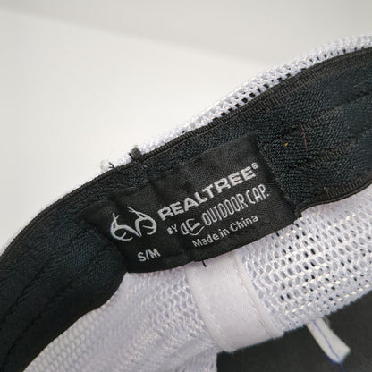 Realtree Fishing Fitted Trucker Hat Blue S/M Embroidered Mesh Back Outdoor Cap