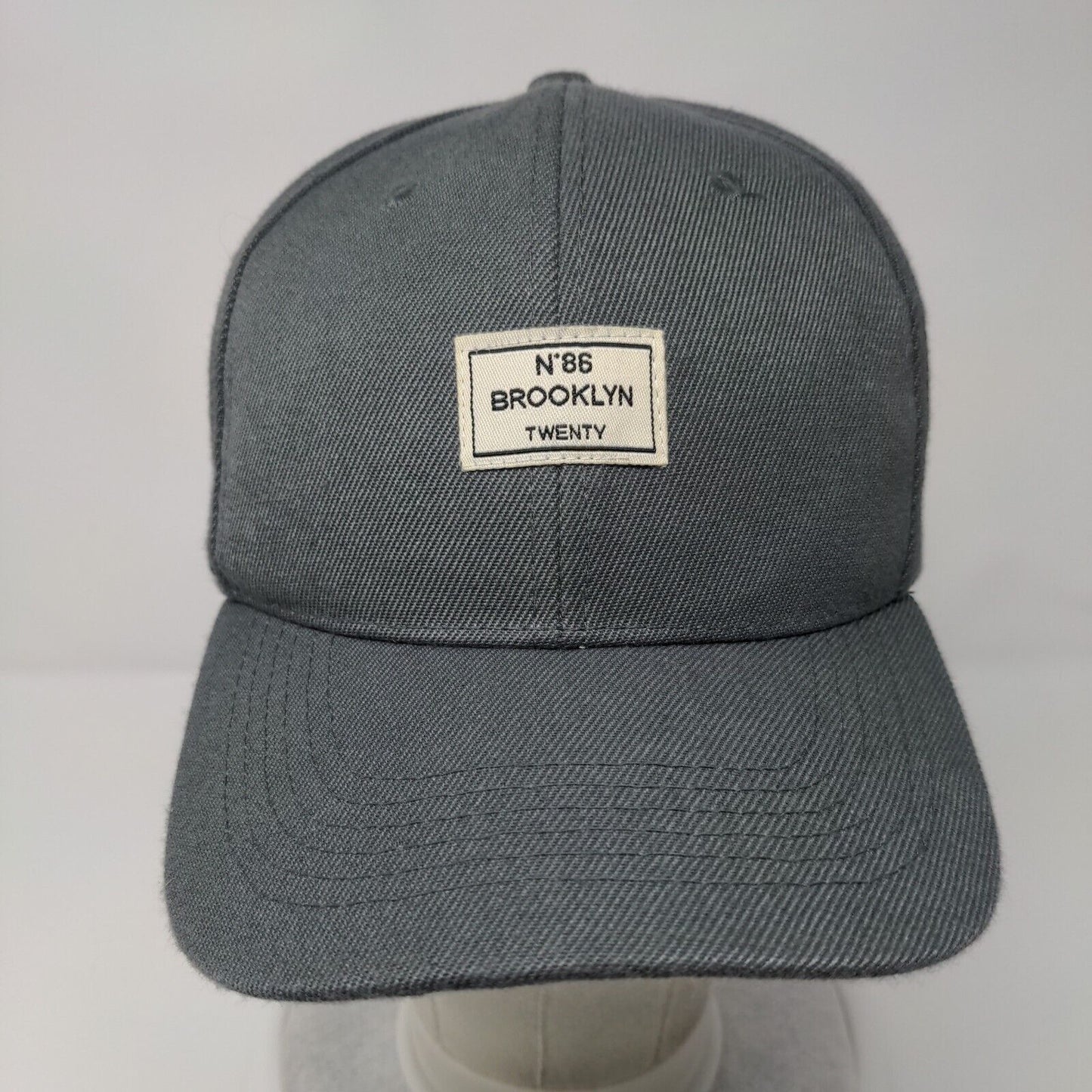 N'86 Brooklyn Twenty Strapback Hat Gray One Size Adjustable 6 Panel Polyester