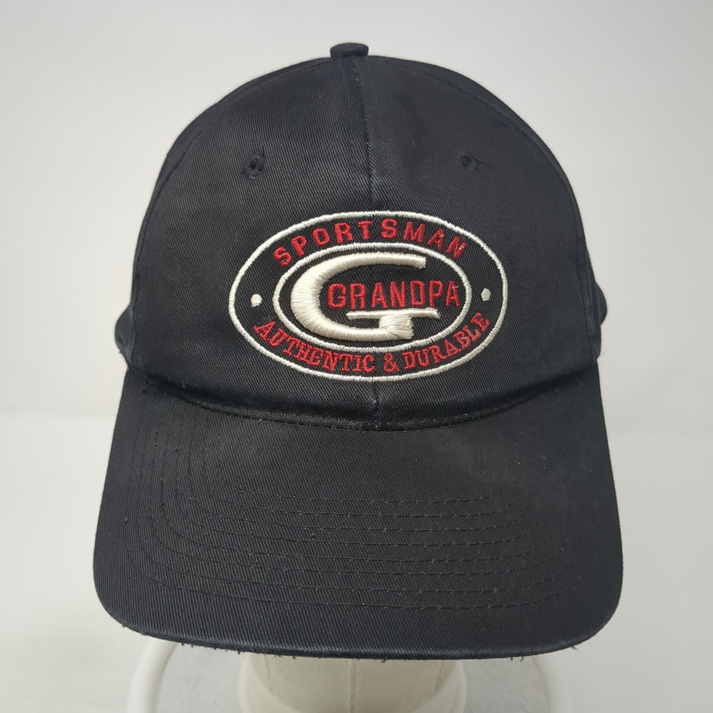 Sportsman Grandpa Snapback Hat Black One Size Adjustable Embroidered