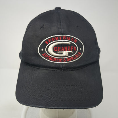 Sportsman Grandpa Snapback Hat Black One Size Adjustable Embroidered